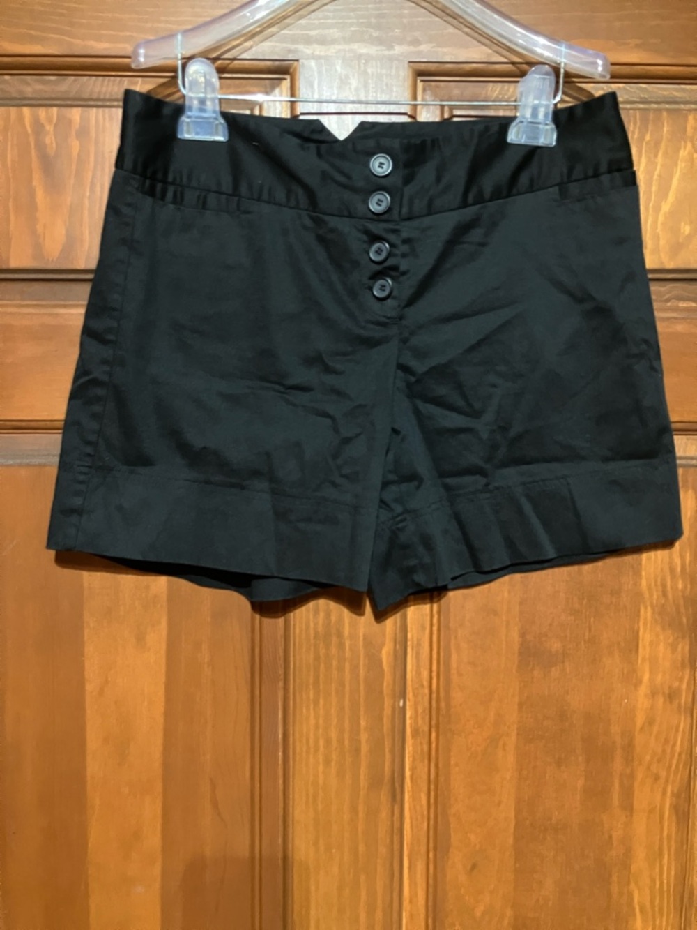 The Limited Black High-Waist Button-Front Shorts